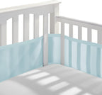 Breathable Baby Mesh Crib Liner, Womdee Cot Bumper For Boys Girls Airflow Safe 3D Fresh Breathing Bedding All Season,2Pcs Liner Set. (Blue)