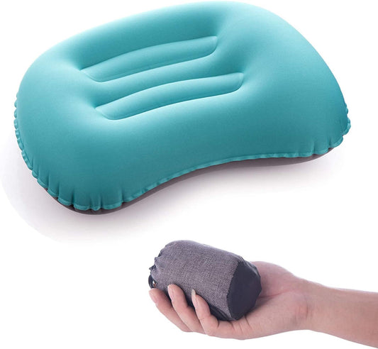 Womdee Ultralight Inflating Travel/Camping Pillows - Compressible, Compact, Inflatable, Comfortable, Ergonomic Pillow for Neck & Lumbar Support and a Good Night Sleep while Camp, Backpacking
