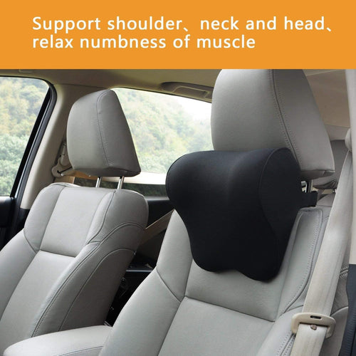 Womdee Car Neck Pillow - Headrest for Office and Gaming Chair - Soft Memory Foam Orthopedic Cushion - Chair Attachment for Neck Support - Ideal Head Neck Rest Pillow for Home Office and Driving