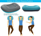 Womdee Ultralight Inflating Travel/Camping Pillows - Compressible, Compact, Inflatable, Comfortable, Ergonomic Pillow for Neck & Lumbar Support and a Good Night Sleep while Camp, Backpacking