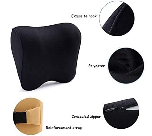 Womdee Car Neck Pillow - Headrest for Office and Gaming Chair - Soft Memory Foam Orthopedic Cushion - Chair Attachment for Neck Support - Ideal Head Neck Rest Pillow for Home Office and Driving