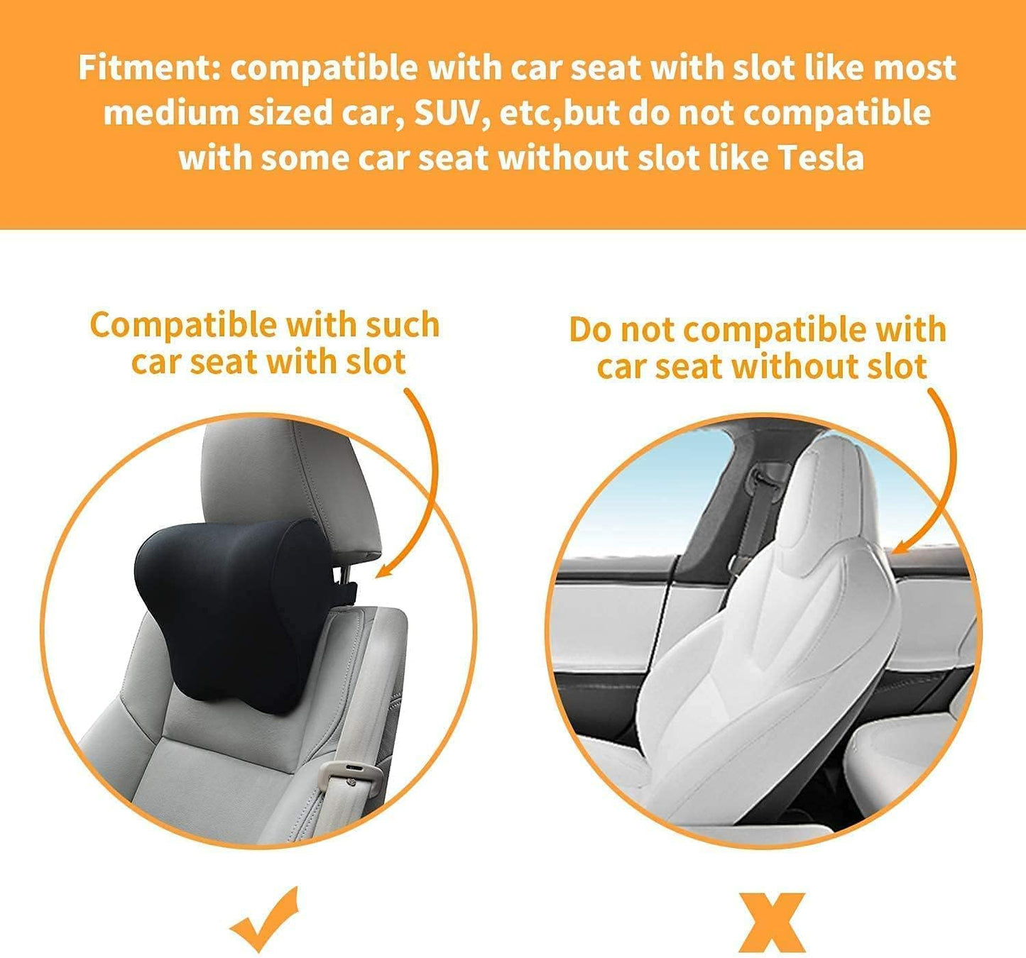 Womdee Car Neck Pillow - Headrest for Office and Gaming Chair - Soft Memory Foam Orthopedic Cushion - Chair Attachment for Neck Support - Ideal Head Neck Rest Pillow for Home Office and Driving