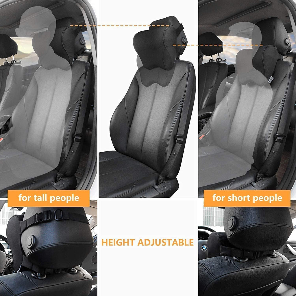 Womdee Car Neck Pillow - Headrest for Office and Gaming Chair - Soft Memory Foam Orthopedic Cushion - Chair Attachment for Neck Support - Ideal Head Neck Rest Pillow for Home Office and Driving