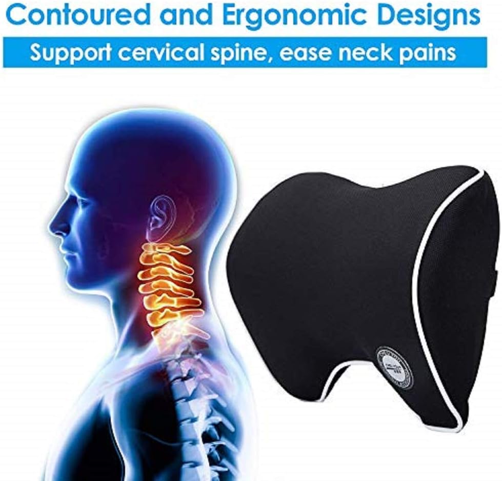Womdee Car Neck Support Pillow for Neck Pain Relief When Driving,Headrest Pillow for Car Seat with Soft Memory Foam