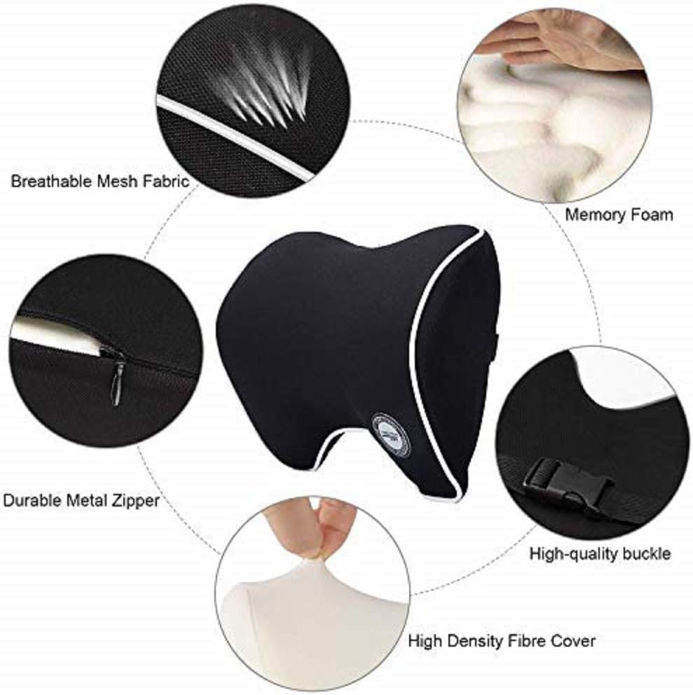 Womdee Car Neck Support Pillow for Neck Pain Relief When Driving,Headrest Pillow for Car Seat with Soft Memory Foam